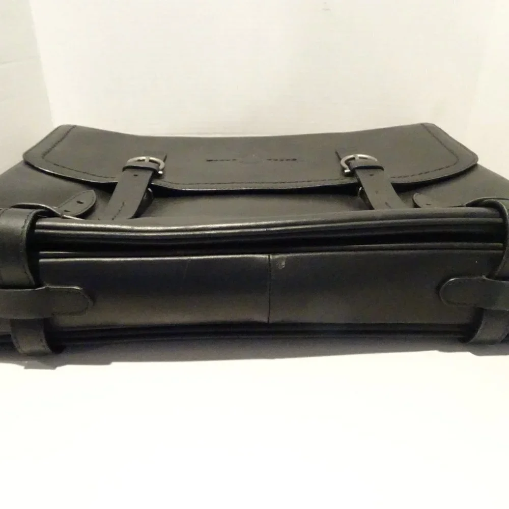 Salvatore Ferragamo Black Leather Briefcase Messenger Bag Satchel No Strap